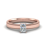 Load image into Gallery viewer, Single Stone Radiant Cut Milgrain Engagement Ring
