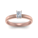 Load image into Gallery viewer, Single Stone Radiant Cut Milgrain Engagement Ring
