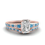 Load image into Gallery viewer, radiant-cut-graduated-channel-diamond-wedding-set-with-blue-topaz-in-FD122866RAGICBLTO-NL-RG
