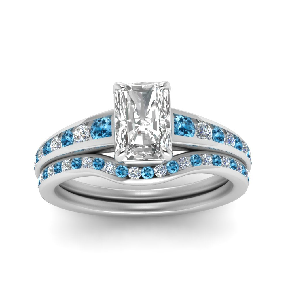 radiant-cut-graduated-channel-diamond-wedding-set-with-blue-topaz-in-FD122866RAGICBLTO-NL-WG