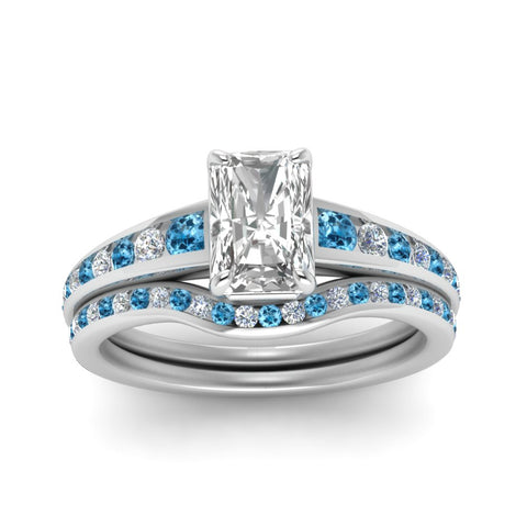 radiant-cut-graduated-channel-diamond-wedding-set-with-blue-topaz-in-FD122866RAGICBLTO-NL-WG