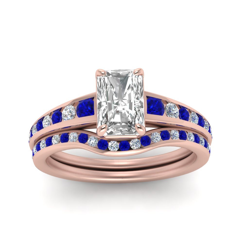 radiant-cut-graduated-channel-diamond-wedding-set-with-sapphire-in-FD122866RAGSABL-NL-RG