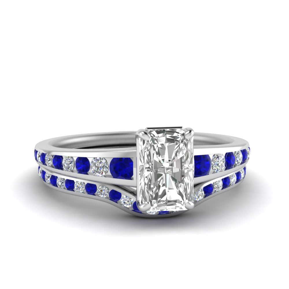 radiant-cut-graduated-channel-diamond-wedding-set-with-sapphire-in-FD122866RAGSABL-NL-WG