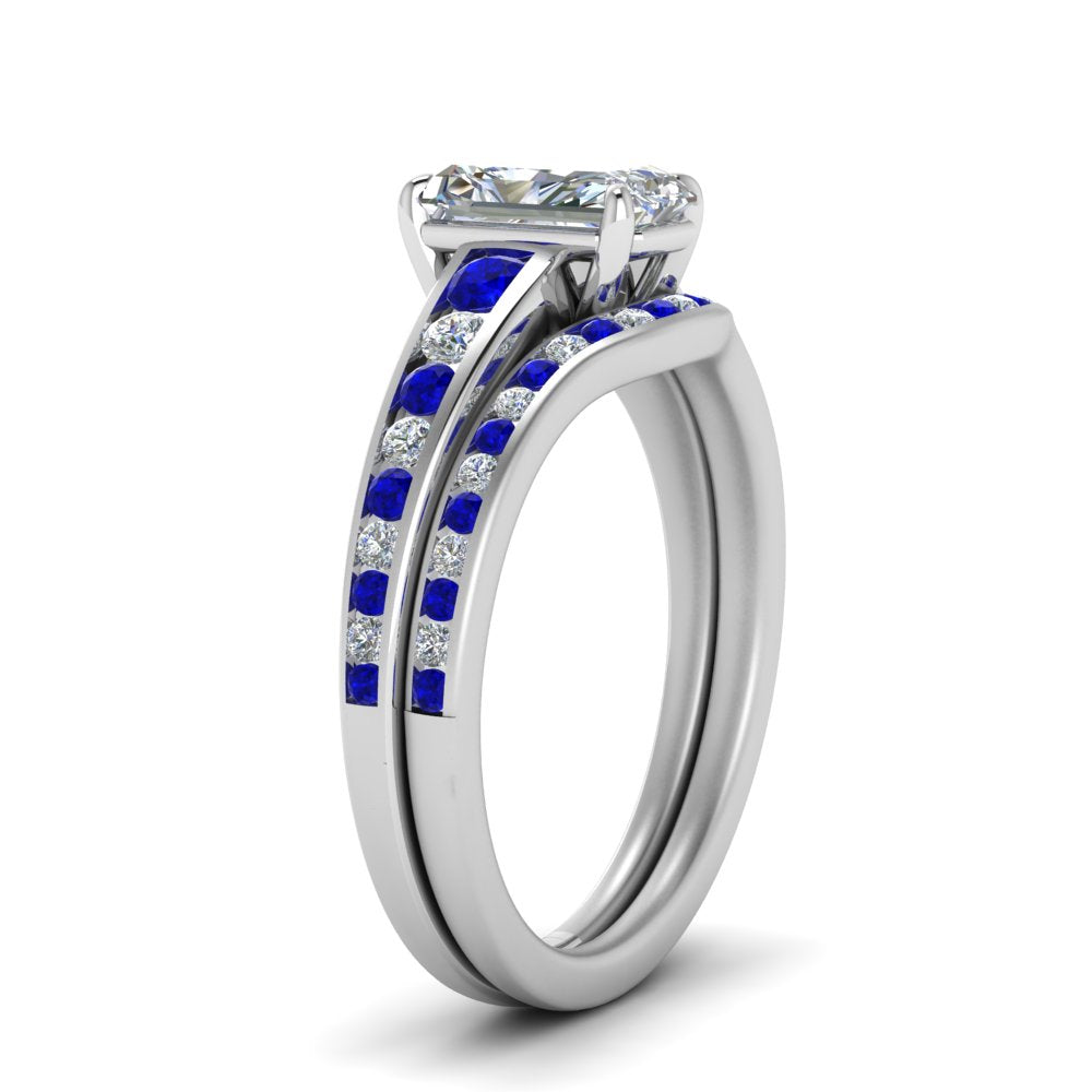 radiant-cut-graduated-channel-diamond-wedding-set-with-sapphire-in-FD122866RAGSABL-NL-WG