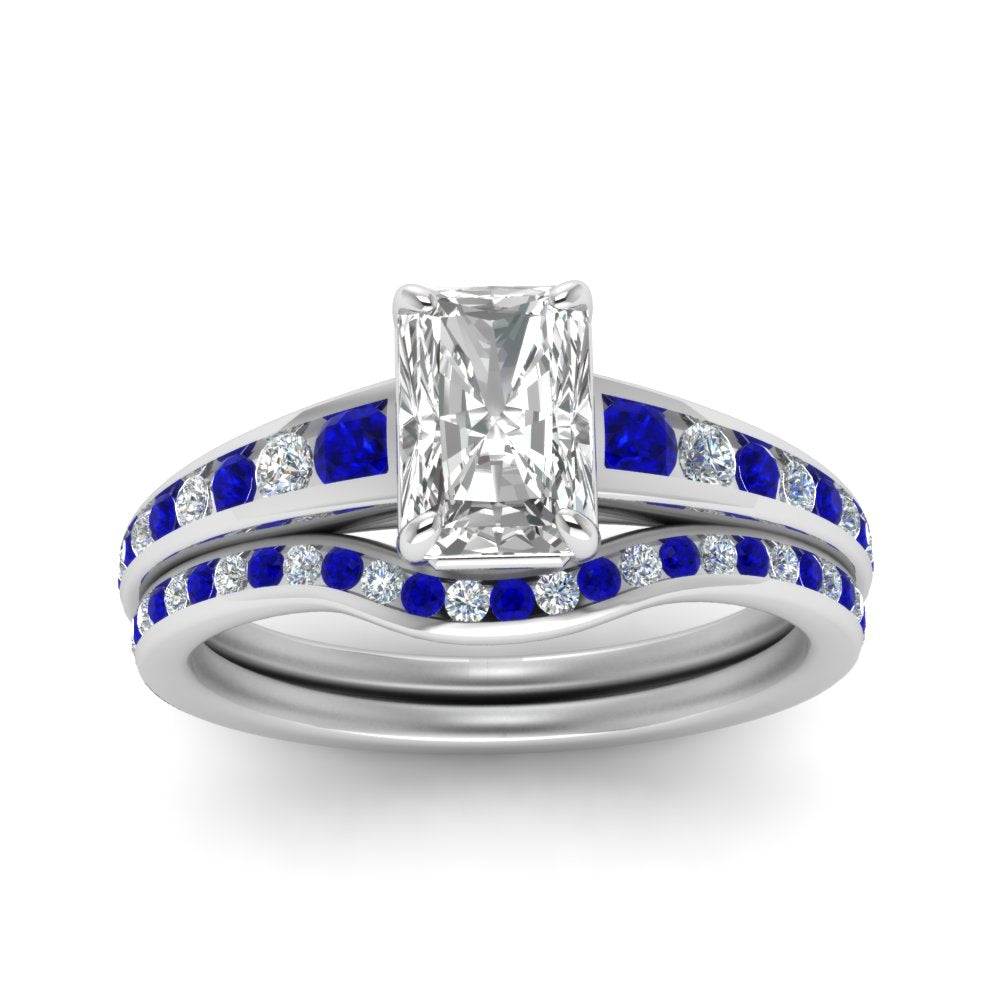 radiant-cut-graduated-channel-diamond-wedding-set-with-sapphire-in-FD122866RAGSABL-NL-WG