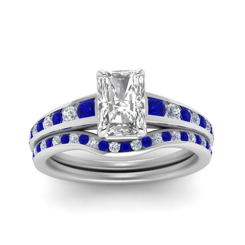 radiant-cut-graduated-channel-diamond-wedding-set-with-sapphire-in-FD122866RAGSABL-NL-WG