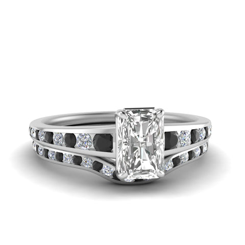 radiant-cut-graduated-channel-wedding-set-with-black-diamond-in-FD122866RAGBLACK-NL-WG