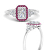 Load image into Gallery viewer, radiant-cut-halo-cluster-accent-pink-sapphire-engagement-ring-in-white-gold-FD10512RARGSADRPIANGLE3-NL-WG_f5a6cb85-e3ed-4406-b9fb-410beab1855e.jpg?v=1770117394