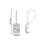 Load image into Gallery viewer, radiant-cut-halo-diamond-lever-back-earrings-2-carat-in-white-gold-FD-EAR11235RAANGLE1-2.00CT-NL-WG-HW
