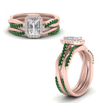 Load image into Gallery viewer, radiant-cut-halo-emerald-infinity-bridal-set-in-rose-gold-FD9212RAGEMGR-NL-RG-B2.jpg
