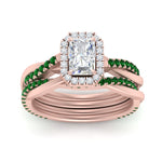 Load image into Gallery viewer, radiant-cut-halo-emerald-infinity-bridal-set-in-rose-gold-FD9212RAGEMGR-NL-RG-B2.jpg
