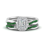 Load image into Gallery viewer, radiant-cut-halo-emerald-infinity-bridal-set-in-white-gold-FD9212RAGEMGR-NL-WG-B2.jpg
