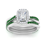 Load image into Gallery viewer, radiant-cut-halo-emerald-infinity-bridal-set-in-white-gold-FD9212RAGEMGR-NL-WG-B2.jpg