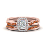 Load image into Gallery viewer, radiant-cut-halo-orange-sapphire-infinity-bridal-set-in-rose-gold-FD9212RAGSAOR-NL-RG-B2.jpg