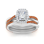 Load image into Gallery viewer, radiant-cut-halo-orange-sapphire-infinity-bridal-set-in-white-gold-FD9212RAGSAOR-NL-WG-B2.jpg