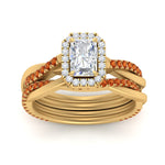Load image into Gallery viewer, radiant-cut-halo-orange-sapphire-infinity-bridal-set-in-yellow-gold-FD9212RAGSAOR-NL-YG-B2.jpg
