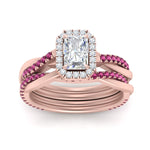 Load image into Gallery viewer, radiant-cut-halo-pink-sapphire-infinity-bridal-set-in-rose-gold-FD9212RAGSADRPI-NL-RG-B2.jpg
