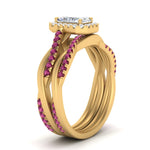 Load image into Gallery viewer, radiant-cut-halo-pink-sapphire-infinity-bridal-set-in-yellow-gold-FD9212RAGSADRPI-NL-YG-B2.jpg