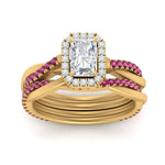 Load image into Gallery viewer, radiant-cut-halo-pink-sapphire-infinity-bridal-set-in-yellow-gold-FD9212RAGSADRPI-NL-YG-B2.jpg
