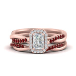 Load image into Gallery viewer, radiant-cut-halo-ruby-infinity-bridal-set-in-rose-gold-FD9212RAGRUDR-NL-RG-B2.jpg
