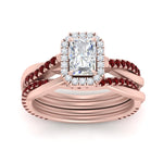 Load image into Gallery viewer, radiant-cut-halo-ruby-infinity-bridal-set-in-rose-gold-FD9212RAGRUDR-NL-RG-B2.jpg