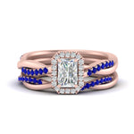 Load image into Gallery viewer, radiant-cut-halo-sapphire-infinity-bridal-set-in-rose-gold-FD9212RAGSABL-NL-RG-B2.jpg
