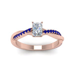Load image into Gallery viewer, radiant-cut-infinity-twist-diamond-engagement-ring-with-blue-sapphire-in-14K-rose-gold-FD8253RARGSABL-NL-RG
