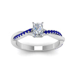 Load image into Gallery viewer, radiant-cut-infinity-twist-diamond-engagement-ring-with-blue-sapphire-in-14K-white-gold-FD8253RARGSABL-NL-WG
