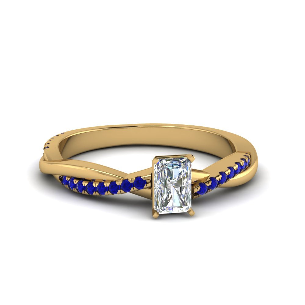 radiant-cut-infinity-twist-diamond-engagement-ring-with-blue-sapphire-in-14K-yellow-gold-FD8253RARGSABL-NL-YG