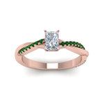 Load image into Gallery viewer, radiant-cut-infinity-twist-diamond-engagement-ring-with-emerald-in-14K-rose-gold-FD8253RARGEMGR-NL-RG
