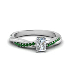 Load image into Gallery viewer, radiant-cut-infinity-twist-diamond-engagement-ring-with-emerald-in-14K-white-gold-FD8253RARGEMGR-NL-WG
