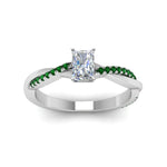 Load image into Gallery viewer, radiant-cut-infinity-twist-diamond-engagement-ring-with-emerald-in-14K-white-gold-FD8253RARGEMGR-NL-WG
