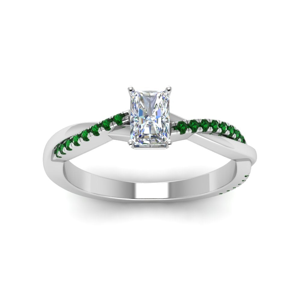 radiant-cut-infinity-twist-diamond-engagement-ring-with-emerald-in-14K-white-gold-FD8253RARGEMGR-NL-WG