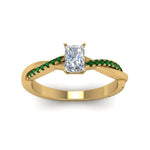 Load image into Gallery viewer, radiant-cut-infinity-twist-diamond-engagement-ring-with-emerald-in-14K-yellow-gold-FD8253RARGEMGR-NL-YG
