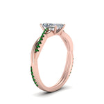 Load image into Gallery viewer, radiant-cut-infinity-twist-diamond-engagement-ring-with-emerald-in-14K-rose-gold-FD8253RARGEMGR-NL-RG
