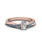 Load image into Gallery viewer, radiant-cut-infinity-twist-diamond-engagement-ring-with-ice-blue-topaz-in-14K-rose-gold-FD8253RARGICBLTO-NL-RG

