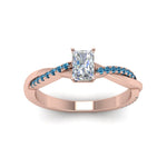 Load image into Gallery viewer, radiant-cut-infinity-twist-diamond-engagement-ring-with-ice-blue-topaz-in-14K-rose-gold-FD8253RARGICBLTO-NL-RG
