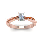 Load image into Gallery viewer, radiant-cut-infinity-twist-diamond-engagement-ring-with-orange-sapphire-in-14K-rose-gold-FD8253RARGSAOR-NL-RG
