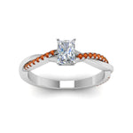 Load image into Gallery viewer, radiant-cut-infinity-twist-diamond-engagement-ring-with-orange-sapphire-in-14K-white-gold-FD8253RARGSAOR-NL-WG
