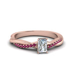 Load image into Gallery viewer, radiant-cut-infinity-twist-diamond-engagement-ring-with-pink-sapphire-in-14K-rose-gold-FD8253RARGSADRPI-NL-RG
