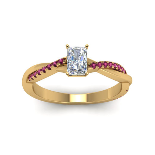 radiant-cut-infinity-twist-diamond-engagement-ring-with-pink-sapphire-in-14K-yellow-gold-FD8253RARGSADRPI-NL-YG