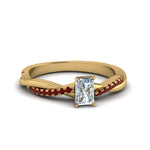 Load image into Gallery viewer, radiant-cut-infinity-twist-diamond-engagement-ring-with-ruby-in-14K-yellow-gold-FD8253RARGRUDR-NL-YG
