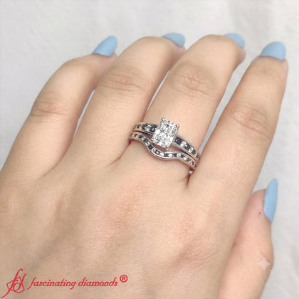 Lab Grown Radiant Diamond Graduated Channel Wedding Set