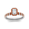 Load image into Gallery viewer, radiant-cut-orange-sapphire-halo-wedding-ring-set-in-white-gold-FD-8523RAGSAOR-NL-WG