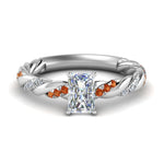Load image into Gallery viewer, radiant-cut-orange-sapphire-twisted-vine-engagement-ring-in-white-gold-FD9127RARGSAOR-NL-WG
