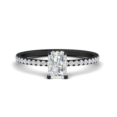 Radiant Cut Pave Underhalo engagement ring