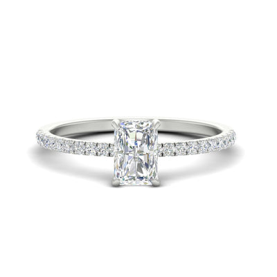 Radiant Cut Pave Underhalo engagement ring