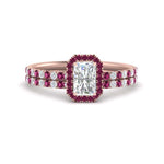 Load image into Gallery viewer, radiant-cut-pink-sapphire-halo-wedding-ring-set-in-rose-gold-FD-8523RAGSADRPI-NL-RG
