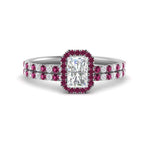 Load image into Gallery viewer, radiant-cut-pink-sapphire-halo-wedding-ring-set-in-white-gold-FD-8523RAGSADRPI-NL-WG