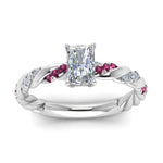 Load image into Gallery viewer, radiant-cut-pink-sapphire-twisted-vine-engagement-ring-in-white-gold-FD9127RARGSADRPIANGLE5-NL-WG
